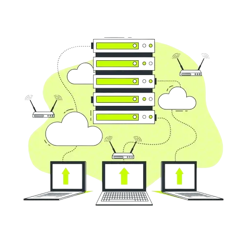 Web hosting servers illustration